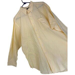 Lauren Ralph Lauren Yellow Striped Mens Dress Shirt Cotton Size 17 RL10650
